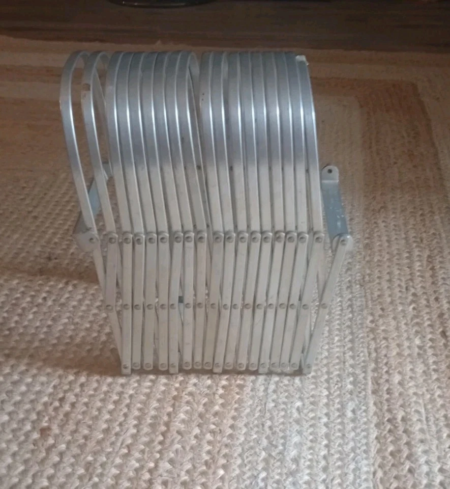 Vintage Expanding File Holder, Magazine Rack, Store Display, MCM, Aluminum Metal - Image 1 of 4