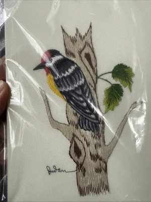 7” Vintage embroidered yellow Bellied sapsucker - Image 1 of 4