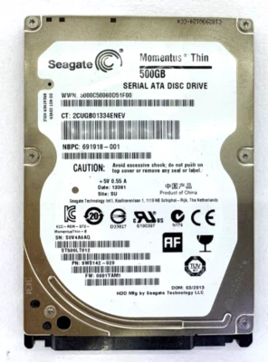 HDD Hard Disk Drive Seagate Momentus Thin SATA 2.5" 500GB 5400 RPM PC PS3 PS4 - Immagine 1 di 4