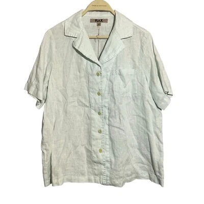 Blusa Lino Lino Camisa Legendaria Botón Mujer Talla S Como Nueva Cómoda Informal Relajada Foto 1 de 4