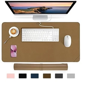 PU Leather Desk Mat Premium Office Desk Pad Protector 60 x 35 CM Brown / S AECCN