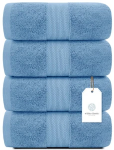Bath Towels - 700 GSM, Luxury Cotton Hotel Towel 27x54  4/PK Super Absorbent - Picture 1 of 124