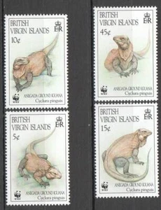 B0170 1994 BRITISH VIRGIN ISLANDS WWF REPTILES IGUANA #814-17 1SET MNH - Picture 1 of 1