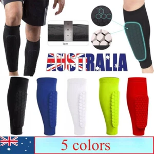 1/2PC Shin Defender Kids Shindefender Compression Sleeve with Honeycomb Pads Hot - Picture 1 of 25