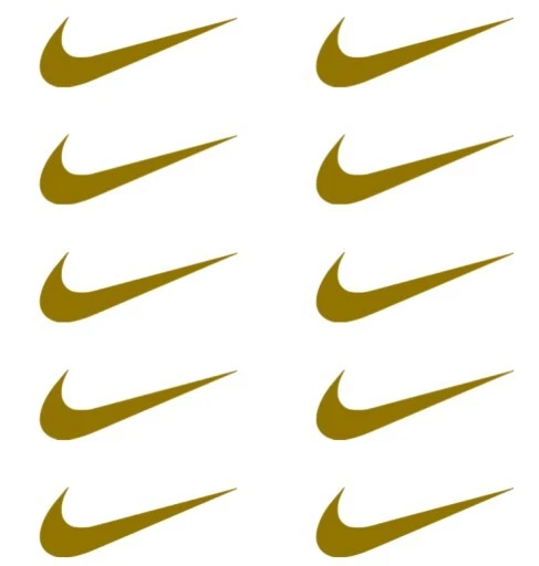 Комплект из 10 Nike swoosh виниловая наклейка наклейка вечеринки наклейка цвет размер выбор - Изображение 1 из 3