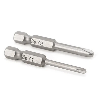 Tri wing Y Tip Head Screwdriver Bits Set 2 Pcs Pack Magnetic 50mm Length - Image 1 of 4