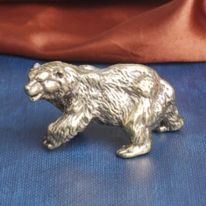 Estatuilla de oso de latón liso estatua animal estatuilla juguetes casa decoración de escritorio - Imagen 1 de 7
