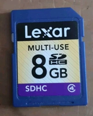 LEXAR MULTI-USE 8GB CAPACITY SDHC CLASS 4 MEMORY CARD KOREA PREOWNED  - Image 1 of 4