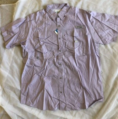 NUEVO CON ETIQUETAS Columbia PFG Hombres Cabeza de Hueso Manga Corta Camisa de Pesca Blanqueada Talla L/XL Foto 1 de 4