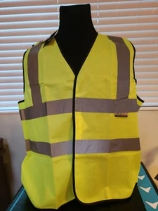VISWEAR Yellow Mesh High Visability Reflective Work Safety Vest Size 2XL  New - Picture 1 of 16