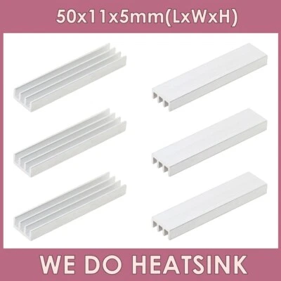 50x11x5mm With or Without Tape Silver Heatsink Cooler Radiator for DIP IC Chip - Image 1 of 4