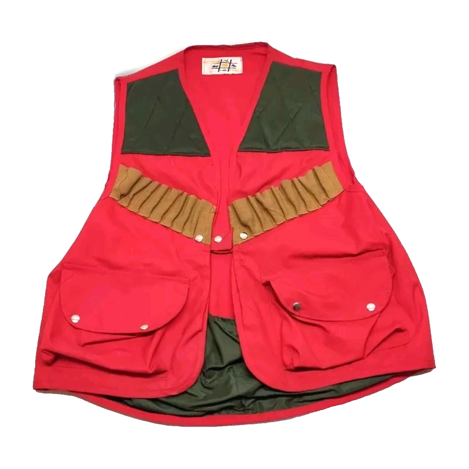Vintage Western Trails Shooting Vest Men's Size Medium Red Padded Shoulders USA - Image 1 of 4