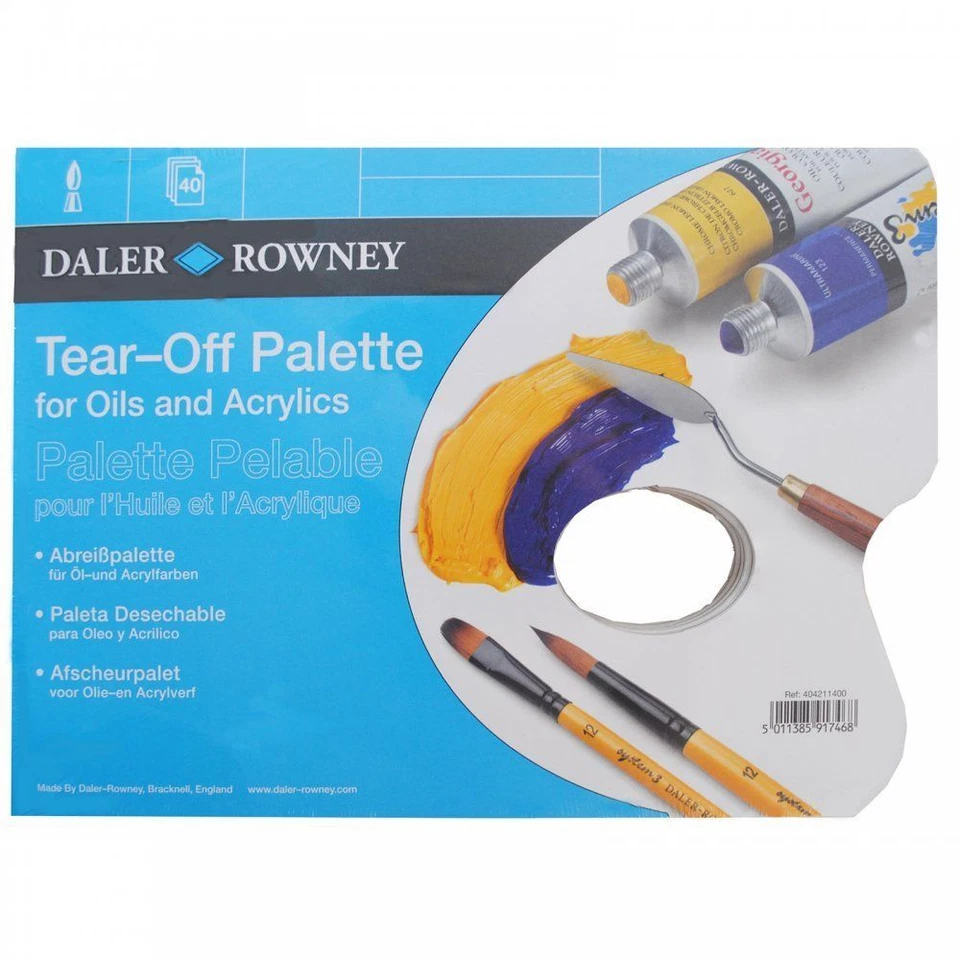 Daler Rowney Tear off Palette for Acrylic and Oil 40 Sheets A3 Blue