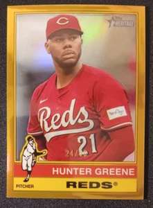 2025 Topps Heritage Gold Refractor /50 Hunter Greene #96 - Bild 1 von 2