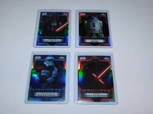 TOPPS CHROME 2023 STAR WARS - MONIKERS x4 CARD LOT M-1 M-10 M-12 M-19 VADER R2D2 - Picture 1 of 6