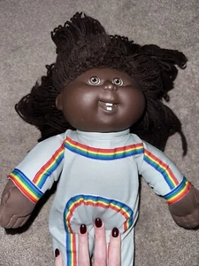 Vintage 1990 Black Cabbage Patch Kid African American Baby w/  Rainbow PJs - Picture 1 of 9