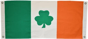 Ireland Shamrock Fully Sewn Cotton Flag - 100cm x 50cm - 4 Eyelets - Picture 1 of 5