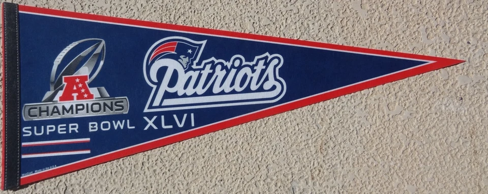 Вымпел команды Super Bowl XLVI AFC Champions New England Patriots - Изображение 1 из 1
