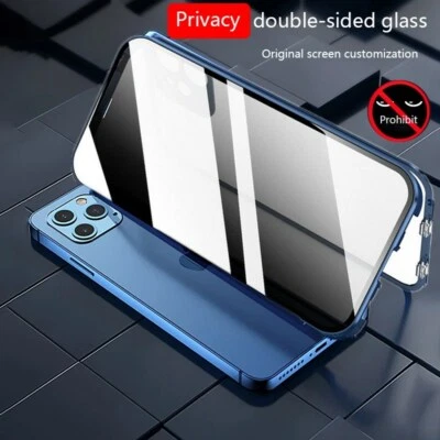 360° Case for iPhone 14 Pro 13 Max 12 Anti Peep Double-Sided Buckle Slim Cover - Image 1 of 4
