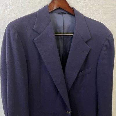 Paul Stuart Mens Blazer 42L Navy Blue 100% Cashmere 2 Button Jacket - Image 1 of 4