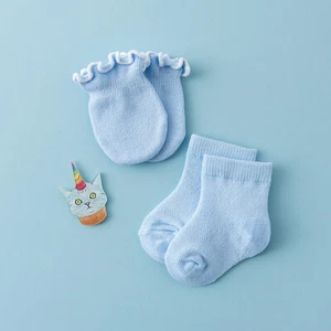 4 Pairs Lovely Baby Socks Gloves Cotton Mittens Socks Anti-scratch Face Gloves - Picture 1 of 11