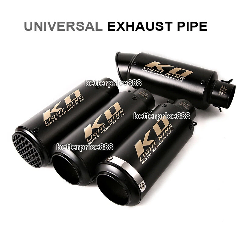60~51mm Motorcycle Street Bike Exhaust Muffler Pipe Black Silencer Tail Escape - image 1 of 4