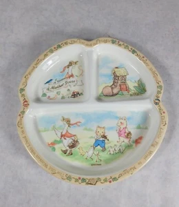PECO Ware Melamine Child's 3 Section Plate Treasury of Nursey Rhymes 8.5"  - Picture 1 of 4