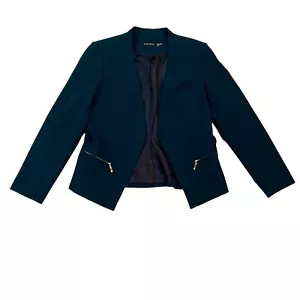 IVANKA TRUMP Forest Green Blazer Gold Zippered Pockets Women's 12 - Picture 1 of 10