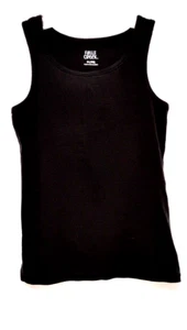 Falls Creek Girl's Black Tank Top Solid Crew Neck Pullover Top Size M 7/8  - Picture 1 of 4