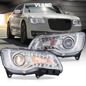 VLAND Chrome LED Projector Headlights For Chrysler 300 2011-2023 w/LED DRL - Picture 1 of 14