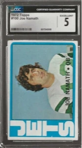1972 TOPPS #100 JOE NAMATH CARD CGC RATED EXCELENT 5 - Picture 1 of 2