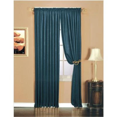 Essential Home Luxury Crushed Faux Silk One (1) Indigo Blue Window Panel 50x63"  - Image 1 of 3
