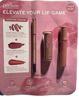 Purlisse Lip Kit Trio  Pinky Nude  - open box - Image 1 of 2