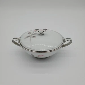 Noritake China Rosemarie Sugar Bowl with Platinum Trim - Picture 1 of 10