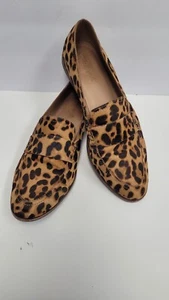 MADEWELL Women’s 9.5 ALEX PENNY LOAFER IN LEOPARD CALF HAIR SLIP ON SHOES EUC - Picture 1 of 9