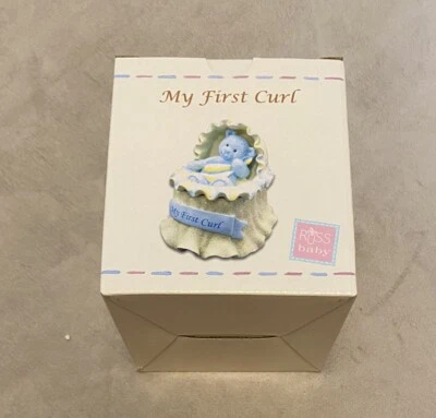 Russ MY FIRST CURL Baby Boy Bear  Keepsake Original Box NWT Foto 1 de 4