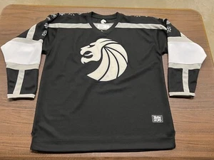 Camiseta deportiva de hockey Seven Lions negra/blanca/plateada EDM RARA - grande - 2019 - Imagen 1 de 6
