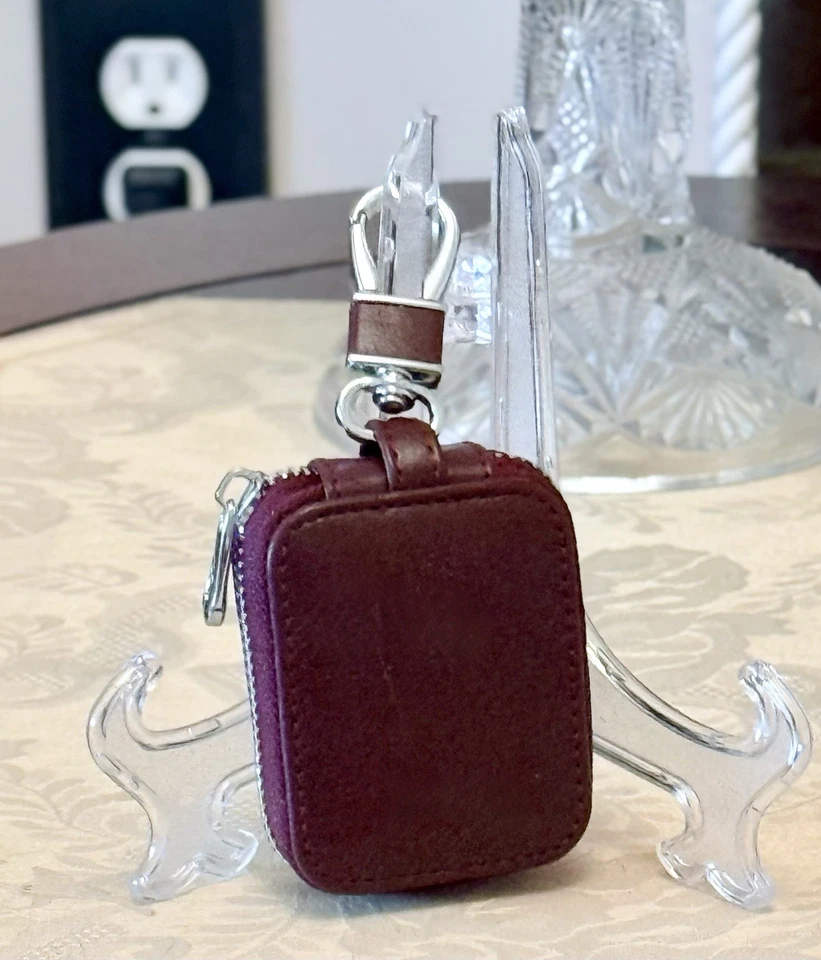 NEW Case For Earbud Storage—TOUGH Zipper/Clip-3x2in, Wine, Backpack Sanity Saver - Image 1 of 4