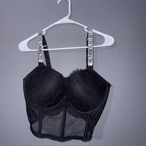 Sujetador corsé pushup correa estrás negro Victoria’s Secret 36DD - Imagen 1 de 6