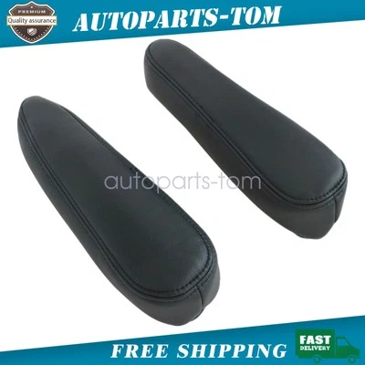 Nuevo 2004-2010 Para Infiniti QX56 2x Asiento REPOSABRAZOS Cubierta Tapa Cuero Negro Foto 1 de 4