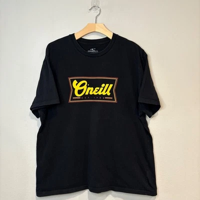 Camisa O'Neill Para Hombre XL Negra Amarilla Gráfica Manga Corta Cuello Redondo Foto 1 de 4