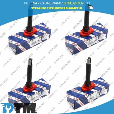4x Ignition Coils Pack Spark Plug BOSCH Red For PORSCHE Audi S5 Q7 A7 3.0 TFSI - Image 1 of 4