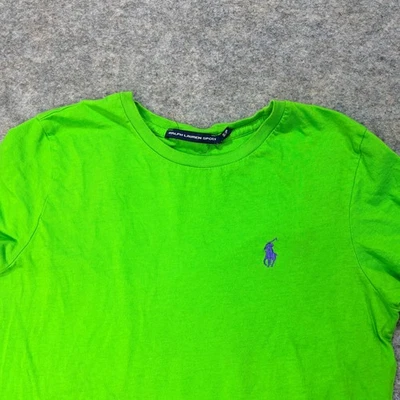 Ralph Lauren Sport Top, Neon Green T-Shirt, Small, Polo Pony, Women's - Image 1 of 4