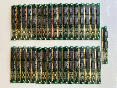 Lote de 36 módulos Ram de 2 chips Vantage GoldStar 1 MB GM71C4400BLJ70 70ns 30 pines SIMM Foto 1 de 3