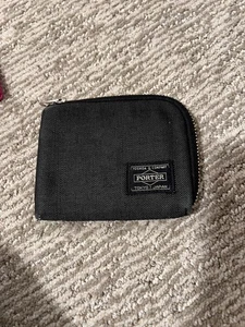 Head Porter Yoshida Co schwarz/grau Geldbörse Reißverschluss Made in Japan - Bild 1 von 4