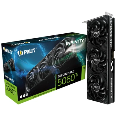 Video Card Palit RTX 5060 Ti Infinity 3 8GB 2407 MHz GDDR7 NE7506T019P1-GB2062S - Image 1 of 3