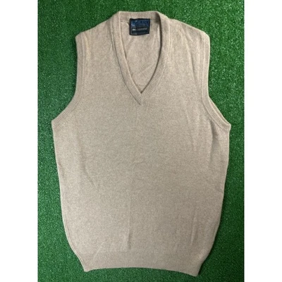 Chaleco Suéter Vintage Lands End Mediano Beige Tono Neutro Cachemira Hecho en Escocia Foto 1 de 3