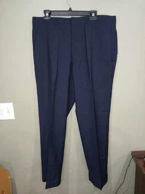 Calça social Haggar Heritage Magic stretch ajuste clássico frente plana 36 X 29 azul marinho  - Imagem 1 de 4