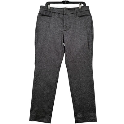 Pantalones de vestir Banana Republic negros metálicos bolsillos delanteros pierna recta talla 12 Foto 1 de 4
