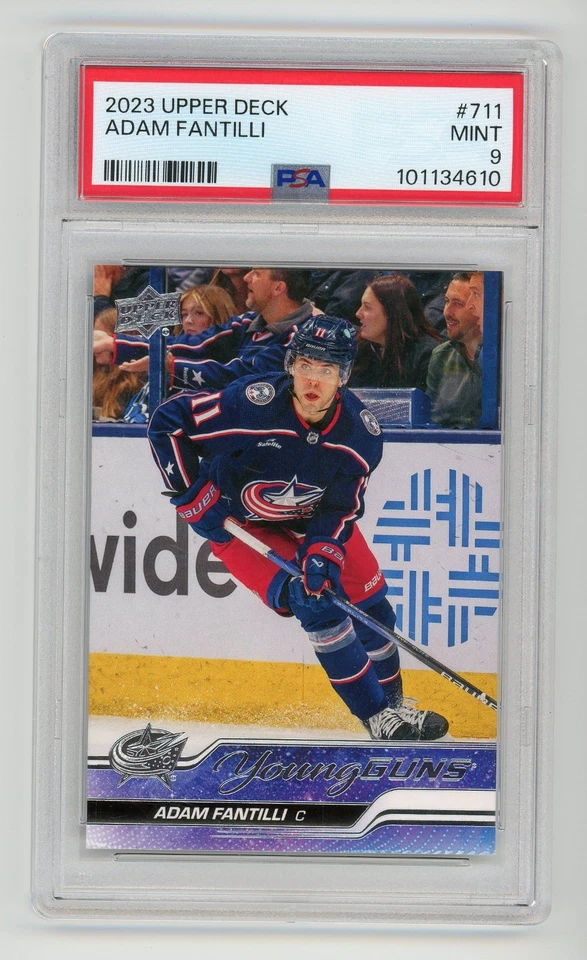 2023-24 Upper Deck Young Guns Rookie RC #711 Adam Fantilli RC PSA 9 MINT - Image 1 of 1
